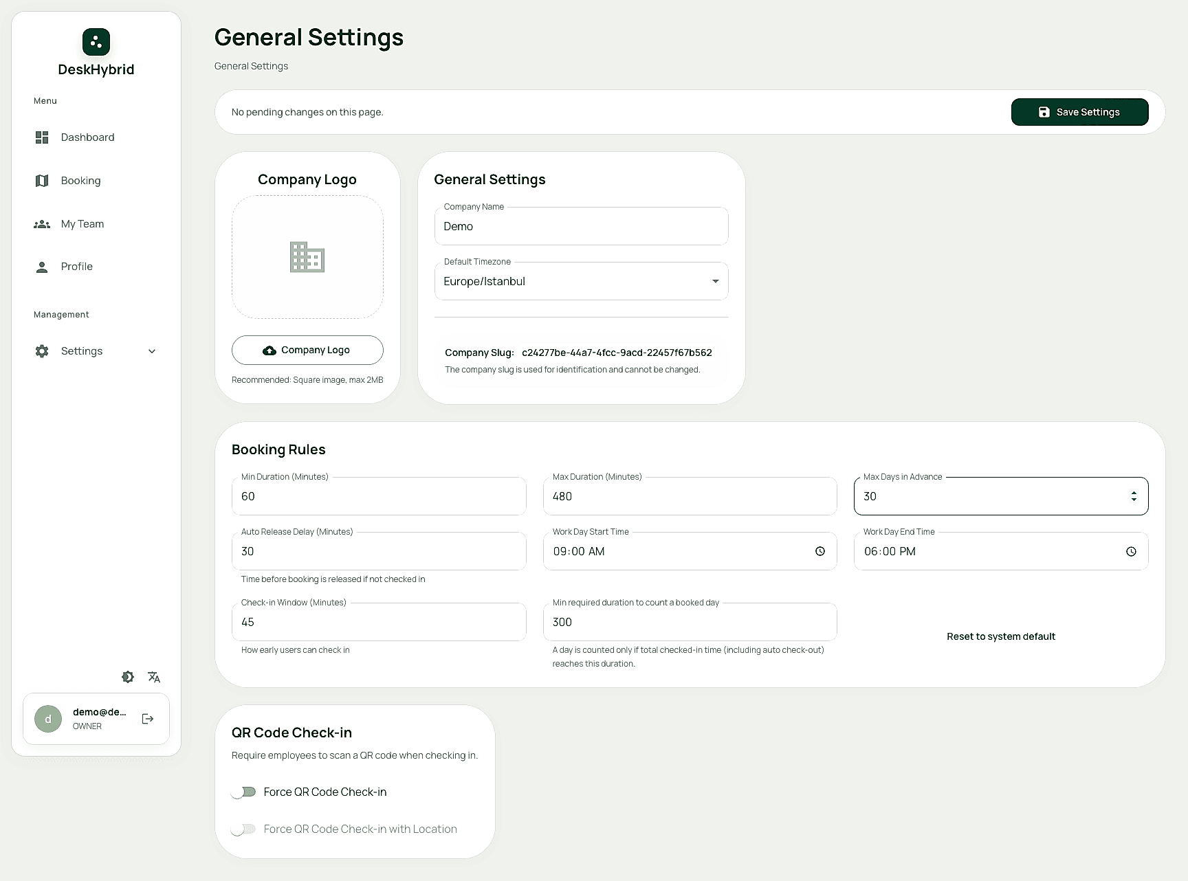 DeskHybrid booking flow screenshot